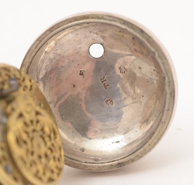 Lot 13 - James Stillton, London: a mid 18th-Century silver pair cased pocket watch