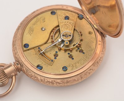Lot 14 - Elgin Watch Co, U.S.A.: a 14ct yellow gold cased hunter pocket watch