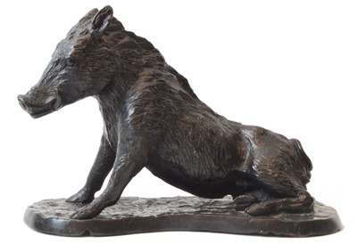 Lot 572 - After Pietro Tacca (1577–1640): a bronze model of Uffizi Boar