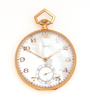 Lot 20 - Mappin: an Art Deco 18ct yellow gold pocket watch