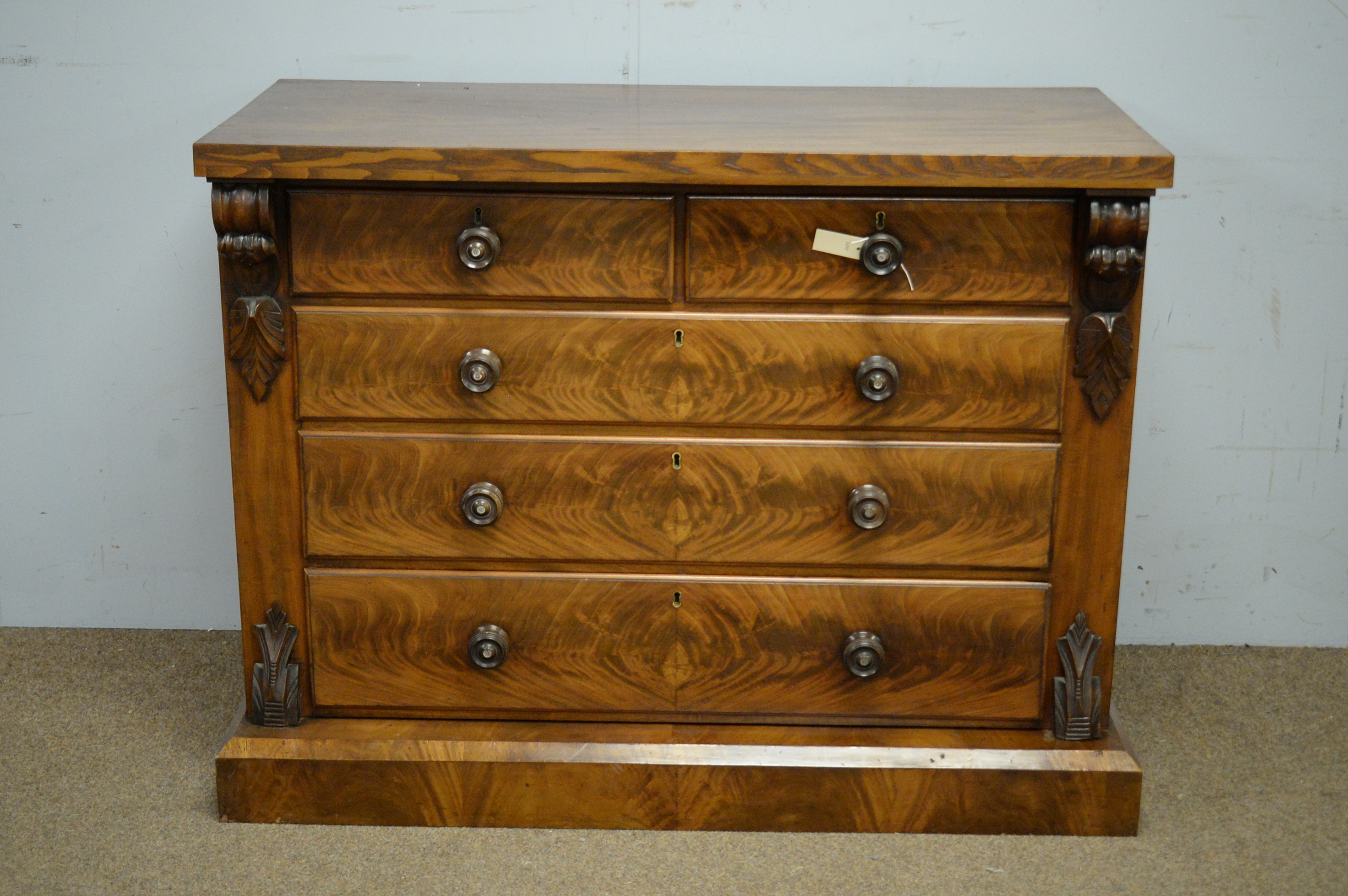 Lot 42 Victorian mahogany chest of drawers.