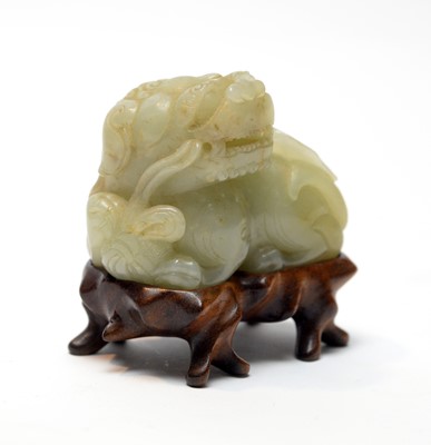 Lot 473 - Chinese carved Jade Buddhist lion