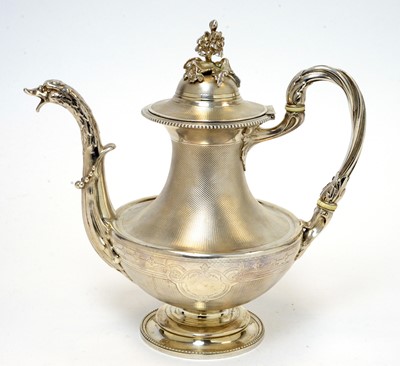 Lot 171 - A mid-19th Century French silver coffee pot, by Christofle