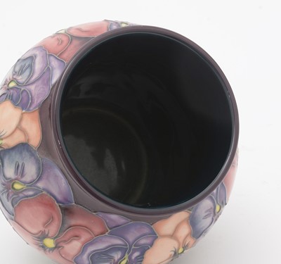 Lot 459 - Moorcroft Pansies pattern vase
