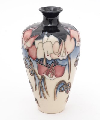 Lot 471 - Moorcroft Cyclamen pattern vase