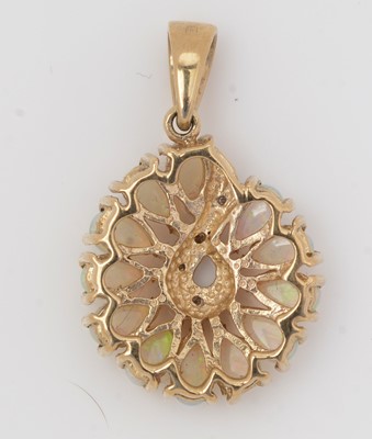 Lot 74 - An opal and diamond pendant