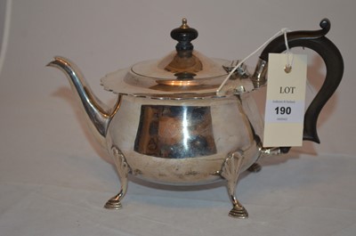 Lot 190 - A silver teapot