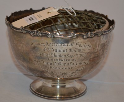 Lot 191 - A silver rose bowl