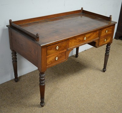 Lot 16 - 19th C and later elm, beechwood and mahogany desk.