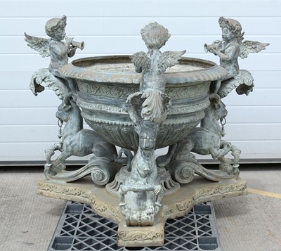 Lot 1027 - A 20th Century bronze fountain