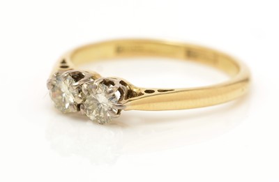 Lot 179 - A two stone diamond ring