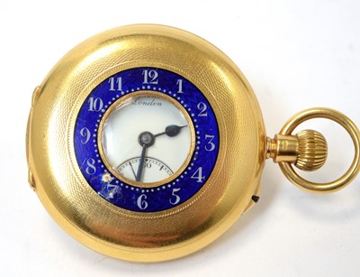Lot 47 - J.W. Benson 18ct gold cased half-hunter pocket watch