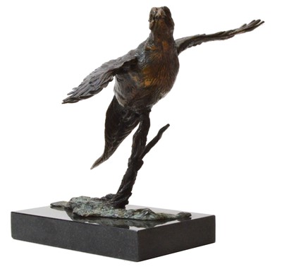 Lot 574 - David Cemmick (1955-): a bronze pheasant in flight