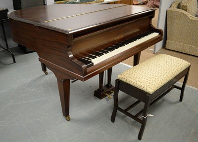 Lot 90 - Challen: a boudoir grand piano and a stool