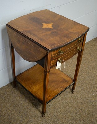 Lot 68 - A late-Victorian inlaid rosewood Pembroke work table