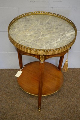 Lot 50 - An attractive Louis XVI-style marble-topped two-tier occasional table