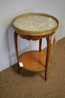 Lot 50 - An attractive Louis XVI-style marble-topped two-tier occasional table
