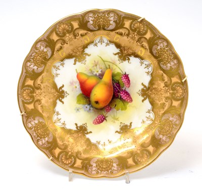 Lot 520 - Royal Worcester fruit painted plate by Shuck