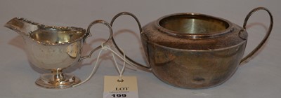 Lot 199 - Silver sugar bowl and cream jug.