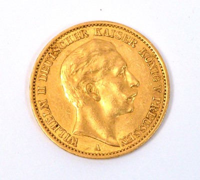 Lot 113 - A Wilhelm II gold 20 mark, 1912.