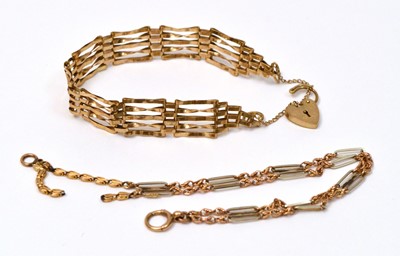 Lot 122 - Two gold bracelets
