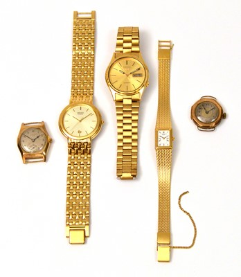 Lot 132 - Five wristwatches.