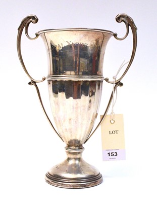 Lot 153 - A silver two handled trophy vase