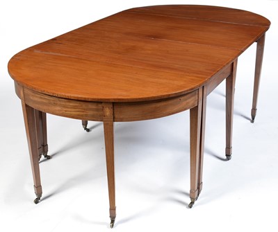 Lot 1084 - A mahogany D end dining table