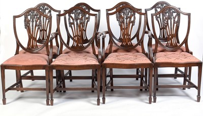 Lot 40A - A set of eight Georgian-style mahogany dining chairs.