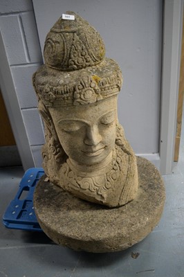 Lot 507 - A pair of 20th Century stoneware Buddha garden sculptures.