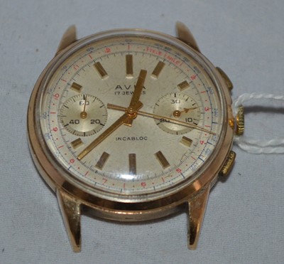 Lot 239 - An Avia Incabloc 9ct yellow gold cased wristwatch