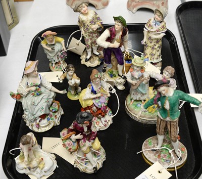 Lot 451 - A selection of 19th Century and later German ceramic figures.