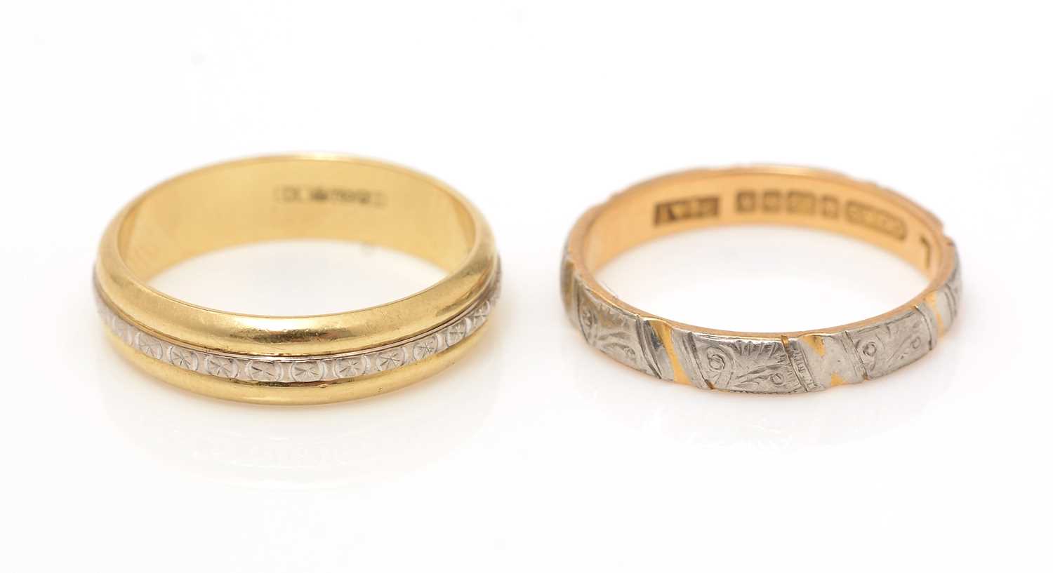 Lot 323 - Two wedding bands