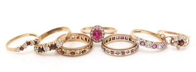 Lot 333 - Ruby and other stone set rings