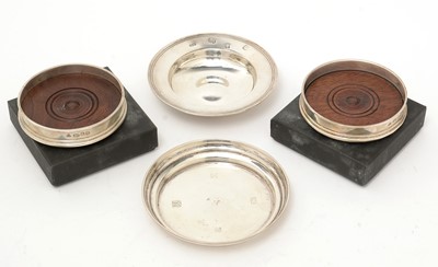 Lot 368 - Four silver coasters