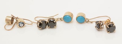 Lot 394 - Twelve pairs of gem-set earrings