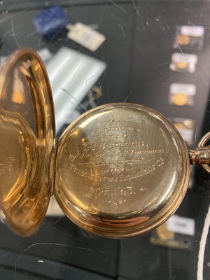 Lot 232 - A 9ct yellow gold cased open faced pocket watch