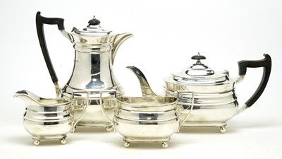 Lot 532 - A George VI silver four piece tea service, by William Hutton & Sons Ltd