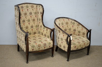 Lot 58 - Lady's and gent's Arts & Crafts armchairs.