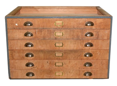Lot 391 - A vintage pine and painted pine architect's plan drawers.
