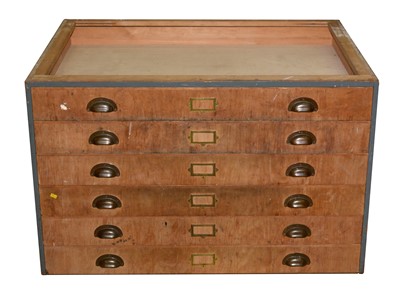 Lot 391 - A vintage pine and painted pine architect's plan drawers.
