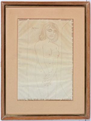 Lot 533 - Francis Newton Souza - Standing Nude | pen and ink