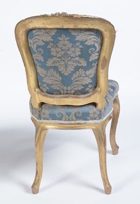 Lot 1087 - Two Georgian gold painted salon chairs