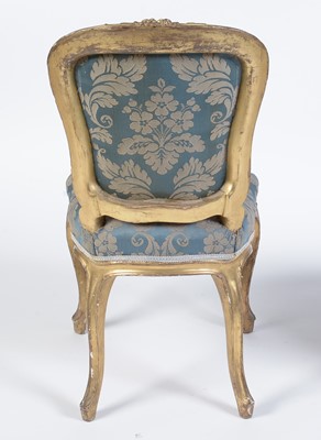 Lot 1087 - Two Georgian gold painted salon chairs
