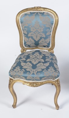 Lot 1087 - Two Georgian gold painted salon chairs
