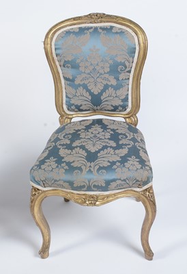 Lot 1087 - Two Georgian gold painted salon chairs