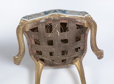 Lot 1087 - Two Georgian gold painted salon chairs