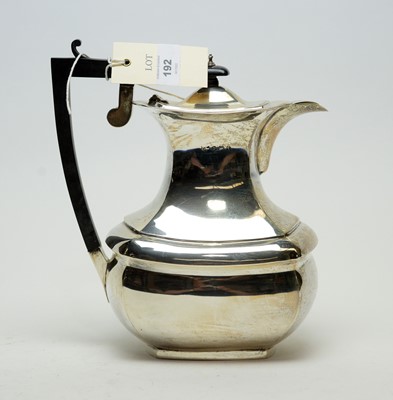 Lot 192 - A silver hot water pot, by Jones & Crompton