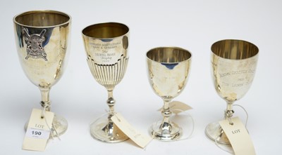 Lot 190 - Four silver trophy cups