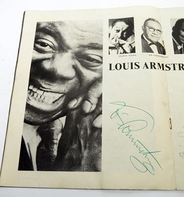 Lot 1012 - Louis Armstrong tour programme 1962 signed to interior by Armstrong and Jerry Brown